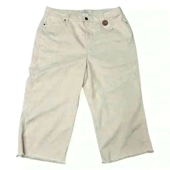 Lane Bryant Cream Ankle Cropped Jeans - Picture 1 of 9